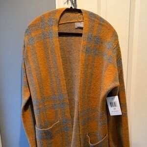 Cyrus Warm Orange and Gray Sweater
